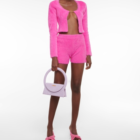 JACQUEMUS La Maille Neve cropped cardigan Pink size 36 NWOT - Picture 2 of 5